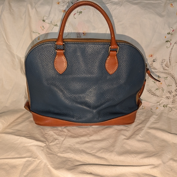 Dooney & Bourke Blue and Brown Leather Bag - Picture 1 of 4